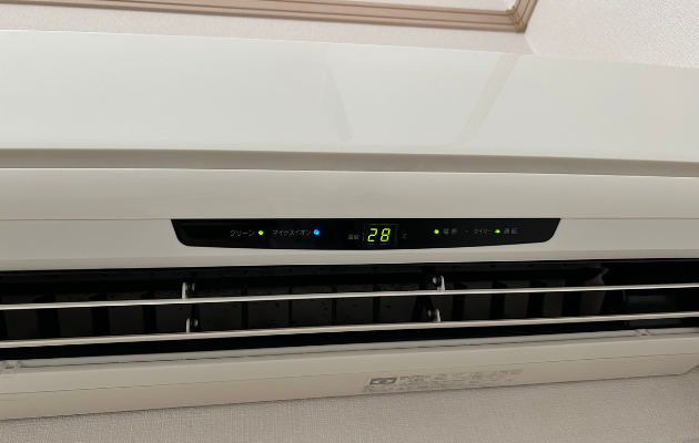我が家の28度設定のエアコン画像