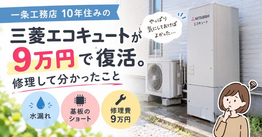 三菱エコキュートが壊れてる画像